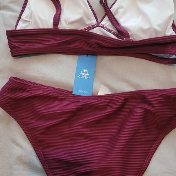 Burgundy cupshe swimsuit - Picture 8 of 8